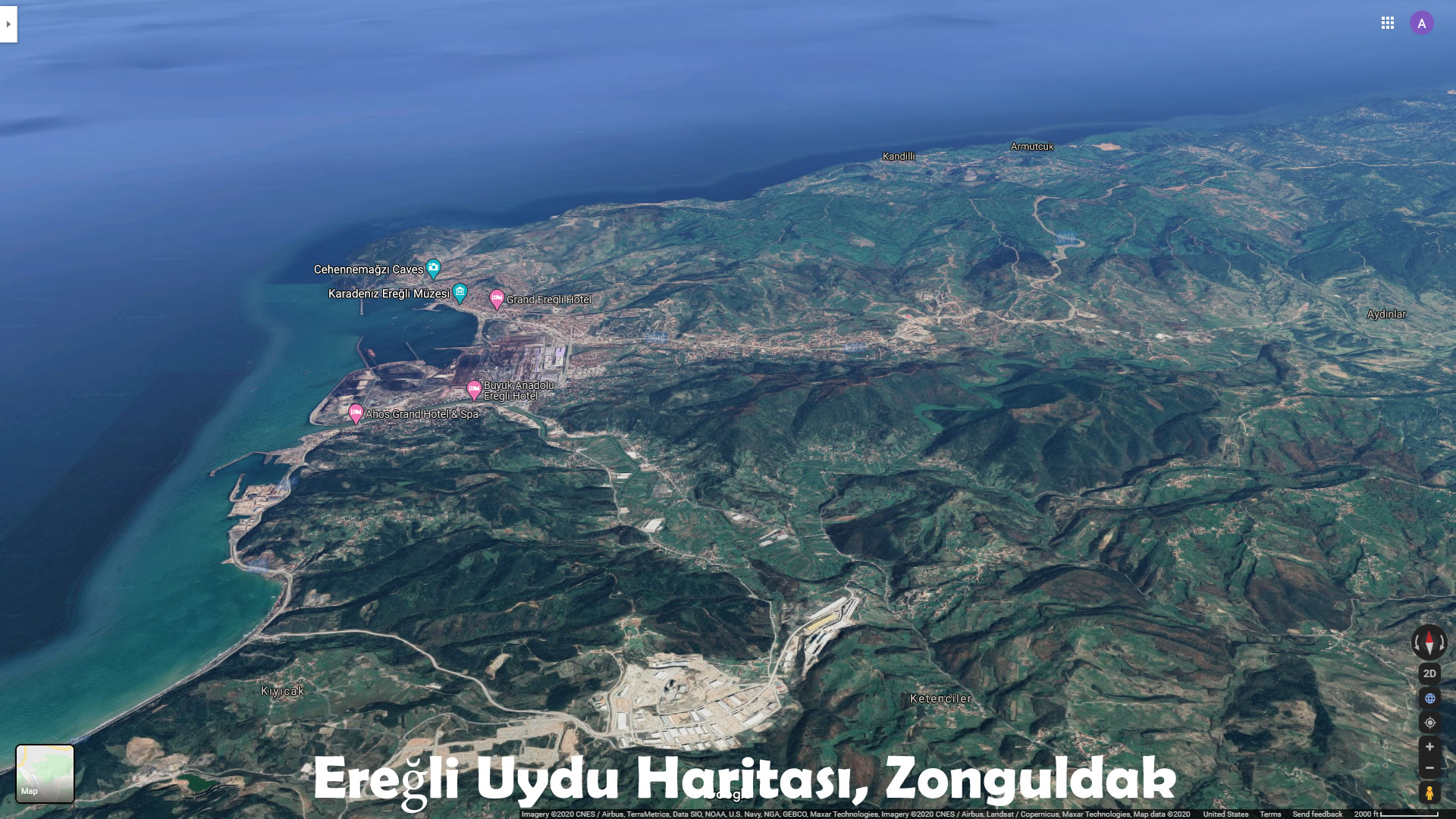 Ereğli Uydu Haritası, Zonguldak